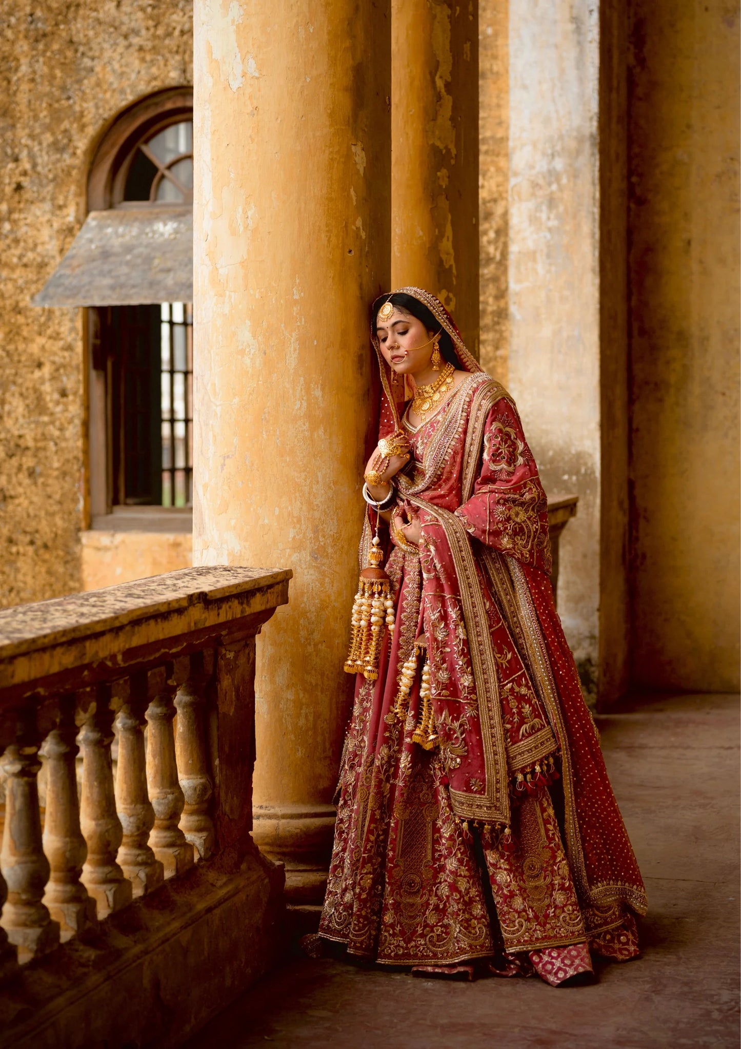 Mehroonisa with Double Dupatta